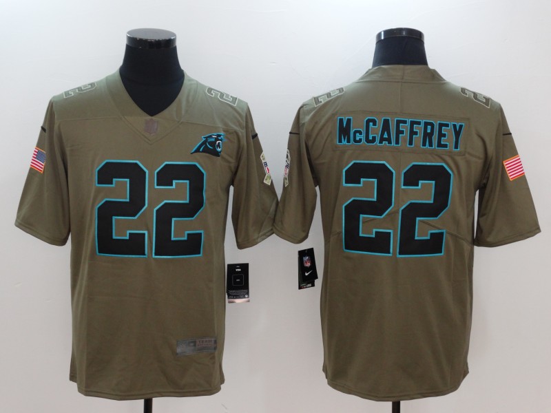 Men Carolina Panthers #22 Mccaffrey Nike Olive Salute To Service Limited NFL Jerseys->oakland raiders->NFL Jersey